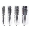 Spazzola rotonda professionale per capelli set di 4 misure per styling e asciugatura salone. - 25# In Scatola / Nero
