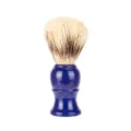Blue handle professional shaving brush with soft dense bristles for smooth shaving foam lather. - Blue