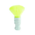 Professional hair neck duster brush with soft fluorescent yellow bristles and ergonomic handle for salon. - Green
