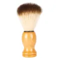 Men's professional shaving brush with smooth wooden handle and soft nylon bristles for rich lather. - Dense Bristles Style (H103)