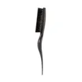 Black styling teasing brush with tail handle for professional hair volume and salon styling. - Black