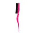 Professional pink teasing hair brush with black bristles and rat tail for styling volume. - Rose Red