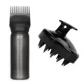 Botella aplicadora de peine de raíz de cabello y cepillo de champú de masaje negro. - Gen 1 Juego Negro (Con Cepillo Negro)