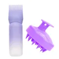 Conjunto de botella aplicador de peine de raiz morada y cepillo de masaje para el cuero cabelludo. - Gen 1 Juego Degradado Púrpura (Con Cepillo Púrpura)