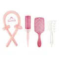 Heatless curling rod and hair brush styling set, professional home hair care tool collection. - Christmas Set Without Gift Box