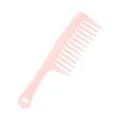 Peigne a cheveux rose en plastique a dents larges avec poignee et trou de suspension pratique. - Rose