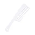 Peigne à cheveux blanc à dents larges, peigne de coiffure en plastique avec trou de suspension. - Blanc