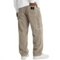Men's corduroy casual straight trousers retro vintage baggy cargo pants with multi pockets. - M / Khaki