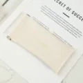 Tragbares PU Leder Brillenetui, minimalistische off-white Sonnenbrille Aufbewahrungstasche 17x8.5cm - Gebrochenes Weiß