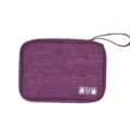 Purple cationic polyester triple layer electronic storage bag for data cables power banks. - Flat / Purple