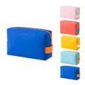 Tragbare PU Leder Kosmetiktasche Mini Make up Organizer Bonbonfarben Kulturbeutel. - Saphirblau