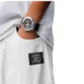 Men's casual linen loose straight trousers white pants with black label detail SKU - S / White