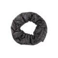 Black quilted insulated hair cap, waterproof and breathable for shower and kitchen use. - Black