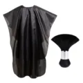Professional hairdressing cape and neck duster brush set for salon haircut and styling use. - TZ079-A Black