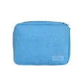 Blue 3-layer electronic accessories organizer bag, durable cationic polyester digital storage pouch. - Triple Layer / Sky Blue