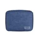 Dark blue cationic polyester digital storage bag, multi-layer travel electronic organizer. - Triple Layer / Navy Blue