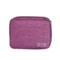 Purple cationic polyester three layer electronic storage bag cable organizer pouch variant item - Triple Layer / Purple