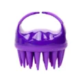 Spazzola per massaggio cuoio capelluto portatile viola con setole lunghe per il lavaggio dei capelli - Viola