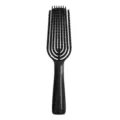 Black vented hair brush for detangling and scalp massage, fluffy styling comb for daily use. - Black