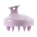 Brosse de massage du cuir chevelu en silicone lavande et shampooing pour les soins quotidiens - Violet