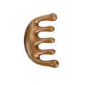 Natural wood five-tooth scalp massage comb, solid wood meridian scraping tool for relaxing. - Yibei No Wood Grain
