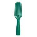 Green flexible vented detangling hair brush for women, anti-knot massage styling tool. - Green