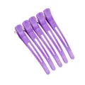 Set van 5 paarse haarklemmen professionele aluminium eendenbek styling clips voor salon - Stijl 1 / Paars Wit