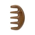 Natural wooden five-tooth scalp massage comb for relaxing meridian care variant - Three-Tooth Moon Massage Comb