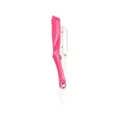 Rosa manueller Klapprasierer für Herren, tragbarer Metallgriff für Gesichtsrasur und Haarschnitt. - Silbernes Messer mit rosa Griff
