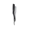Klassisches manuelles Rasiermesser Klappmesser Metallgriff Haarpflege Bartpflege Rasierer - Silbernes Messer mit schwarzem Griff