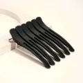 Set van 6 zwarte aluminium haarspelden, professionele kappers eendenbek clips. - Stijl 2 / Zwart