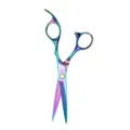 Professionelle Haarschneideschere in lebendigem Regenbogen-Titan-Finish für Salon und Zuhause. - Stil F Haarschneideschere
