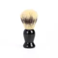 Brocha de afeitar profesional para hombres con mango negro y cerdas sintéticas suaves. - Bloques de color