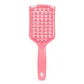 Pink vent hair brush, hollow detangling comb for fast drying and daily scalp massage. - OPP Bag / Pink Handle Pink Teeth
