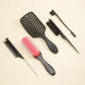 Set de cepillos de pelo profesionales kit de peinado peine negro antiestático - Set de 5 piezas / Negro