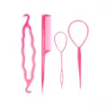 Ensemble d'outils de coiffure rose multifonctionnel avec boucle et peigne pour enfants. - Ensemble A / Rose