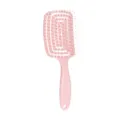 Ergonomic pink curved vent hair brush for easy detangling, scalp massage and daily styling. - S / Light Pink