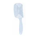 Light blue curved vent hair brush for detangling, styling, and scalp massage use. - S / Light Blue