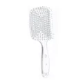 Transparent hollow curved hair brush for easy detangling and relaxing scalp massage daily care. - S / Clear