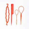 Ensemble d'outils de coiffure multifonctionnels, créateur de chignon et peigne à queue orange. - Ensemble A / Rouge