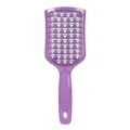 Purple vented hair brush for quick drying, detangling comb with hollow grid shield design. - Purple Handle Purple Teeth