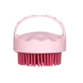 Spazzola per massaggio cuoio capelluto in silicone setole morbide rosa strumento per capelli - Doppio Rosa