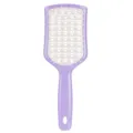 Purple hollow shield hair brush for detangling and scalp massage, wet and dry use. - Light Purple Handle White Teeth