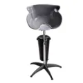 Portable shampoo basin with adjustable height stand, ideal for home and salon hair washing. - Gray