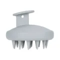 Cepillo de masaje para el cuero cabelludo de silicona gris para lavar el cabello con mango. - Estilo de Material TPE / Gris claro