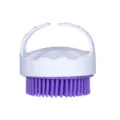 Spazzola per massaggio del cuoio capelluto in silicone con manico bianco e setole viola. - Colore glicine bianco