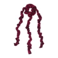 Burgundy satin hair scrunchie with long ribbons, elegant hair accessory and no-heat curler. - Burgundy