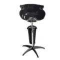 Portable adjustable hair washing basin with mobile stand and water bucket for salon home use - Black