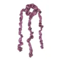 Purple satin heatless curling ribbon hair scrunchie long tail hair styling tool chic - Lotus Pink