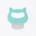 Cute cat ear design pet flea comb and hair massage brush for daily pet grooming blue color. - Mint Green